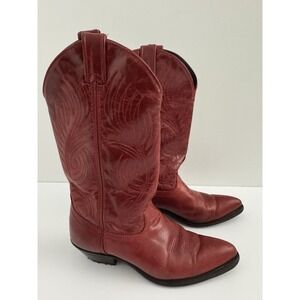 Code West Bright Red Cowgirl Boots USA Made  Sz 6